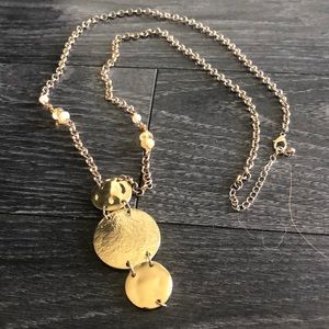 Long Gold Tone Pendant Boutique Necklace